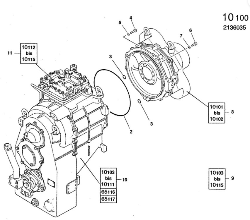 New Holland 4608299 - 4608298 Converter - Gearbox for Construction machinery: picture 1 New Holland 4608299 - 4608298 Converter - Gearbox for Construction machinery: picture 1