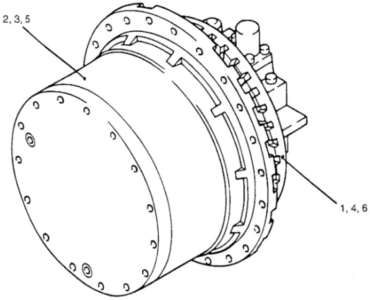 New Holland Kobelco YN15V00011F4 - YN15V00011F3 - Final drive for Agricultural machinery: picture 1 New Holland Kobelco YN15V00011F4 - YN15V00011F3 - Final drive for Agricultural machinery: picture 1