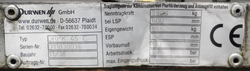 DURWEN DRPK 45 C - Forks for Material handling equipment: picture 5 DURWEN DRPK 45 C - Forks for Material handling equipment: picture 5