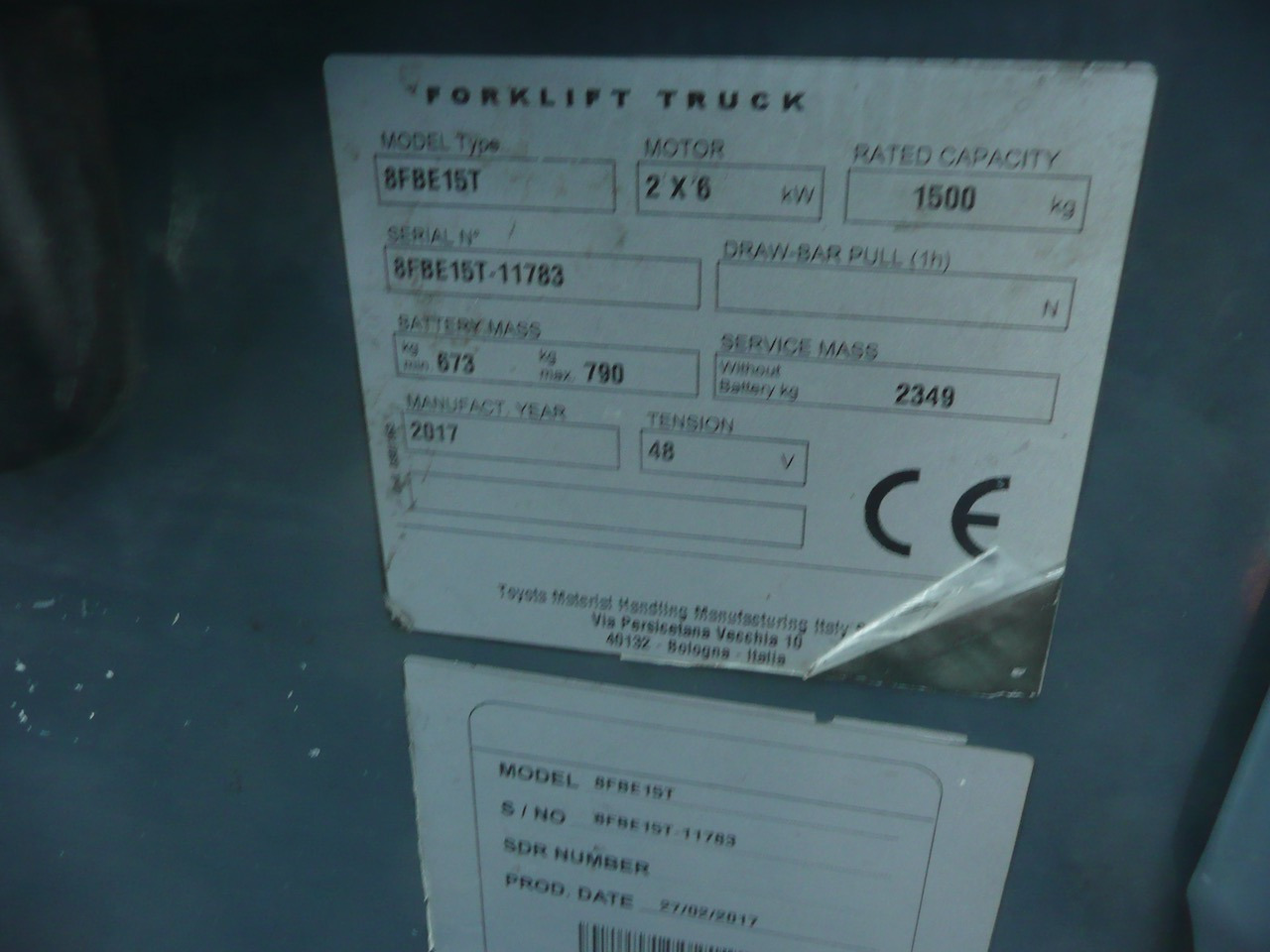 Electric forklift Toyota 8FBE15T: picture 11