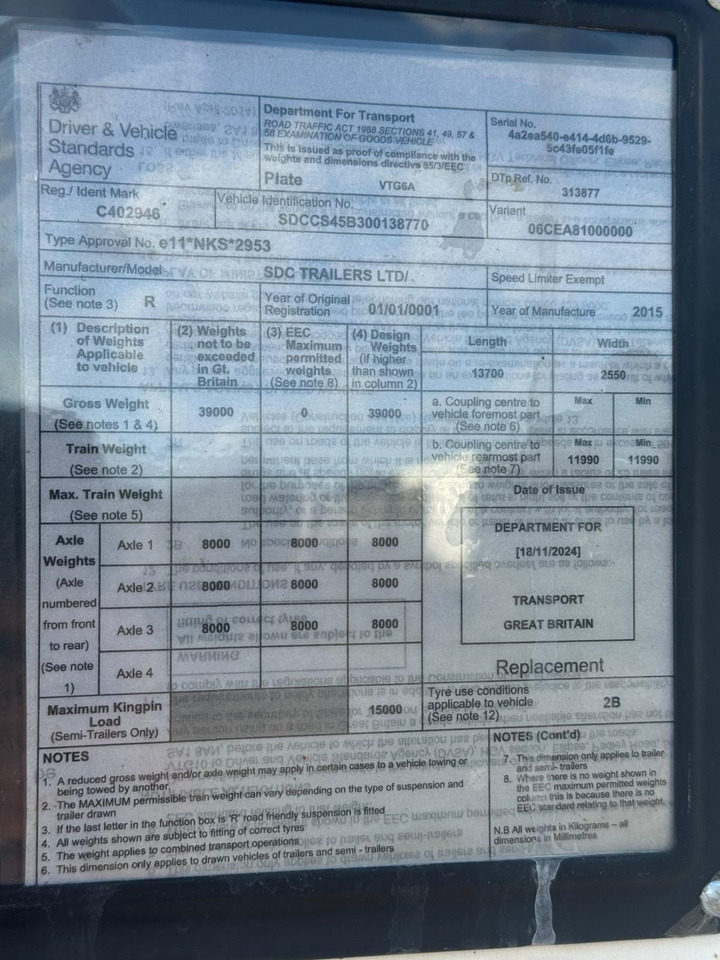 Refrigerator semi-trailer Gray and Adams 2016 Vector 1350 – MJG039: picture 7 Refrigerator semi-trailer Gray and Adams 2016 Vector 1350 – MJG039: picture 7