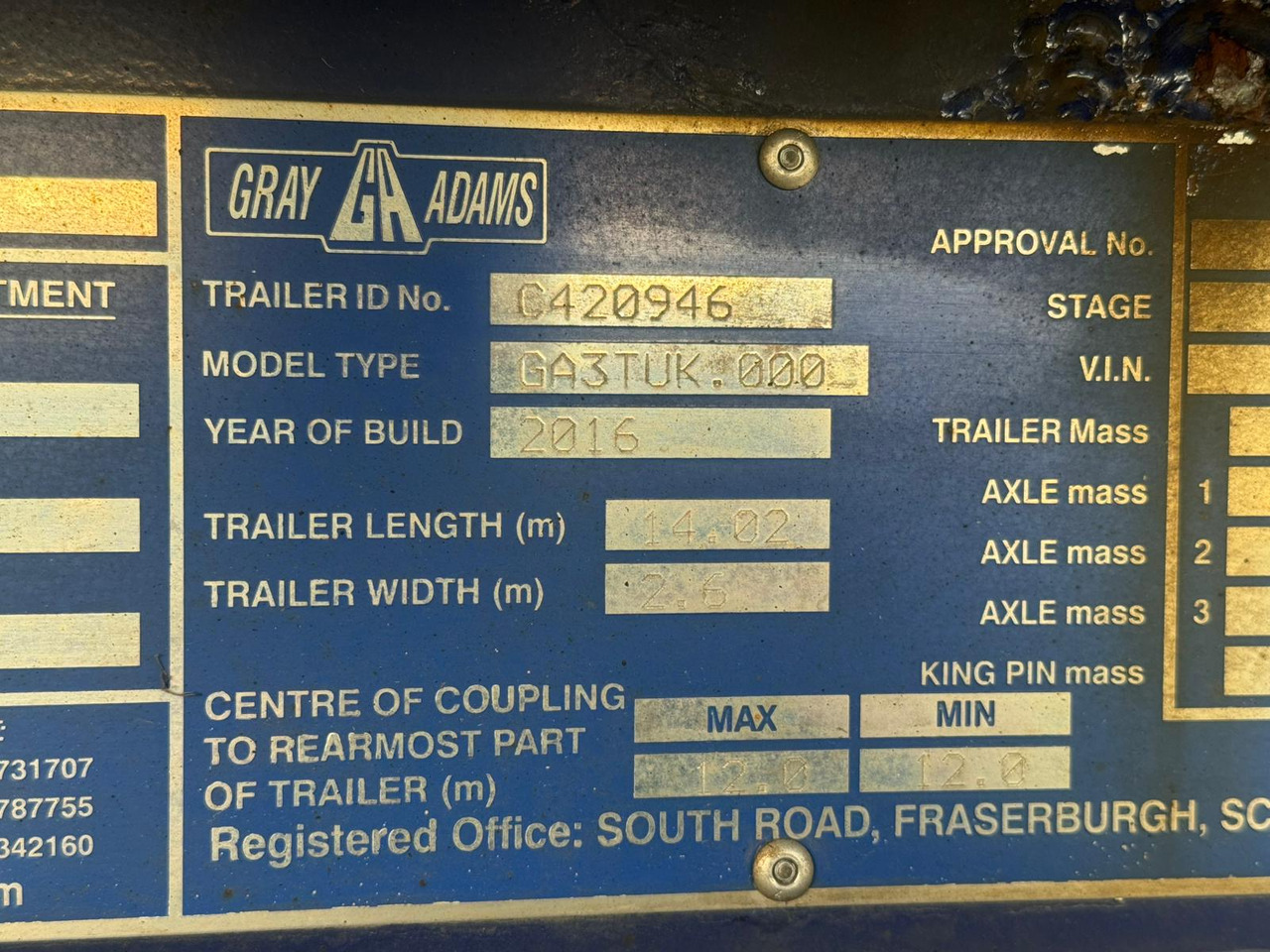 Refrigerator semi-trailer Gray and Adams 2016 Vector 1350 – MJG039: picture 11 Refrigerator semi-trailer Gray and Adams 2016 Vector 1350 – MJG039: picture 11