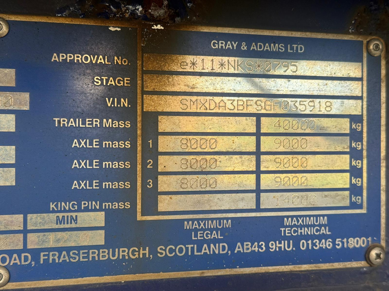 Refrigerator semi-trailer Gray and Adams 2016 Vector 1350 – MJG039: picture 13 Refrigerator semi-trailer Gray and Adams 2016 Vector 1350 – MJG039: picture 13