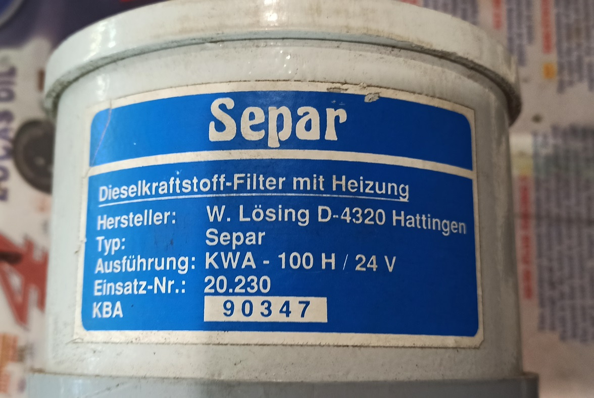 Fuel water separator SEPAR KWA 100H 24V - Fuel system for Other machinery: picture 2 Fuel water separator SEPAR KWA 100H 24V - Fuel system for Other machinery: picture 2