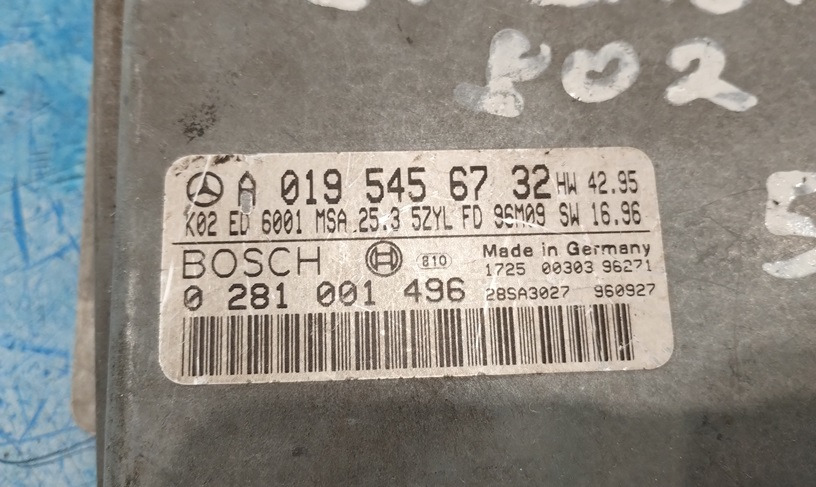 STEROWNIK SILNIKA MERCEDES SPRINTER OM602 2.9 0195456732 0281001496 - Electrical system for Van: picture 2 STEROWNIK SILNIKA MERCEDES SPRINTER OM602 2.9 0195456732 0281001496 - Electrical system for Van: picture 2
