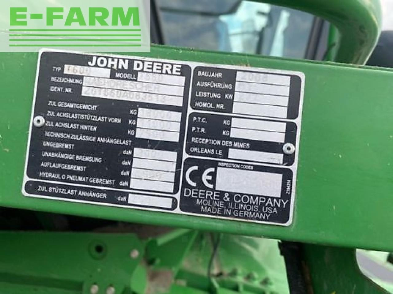 John Deere t660 - Combine harvester: picture 5 John Deere t660 - Combine harvester: picture 5