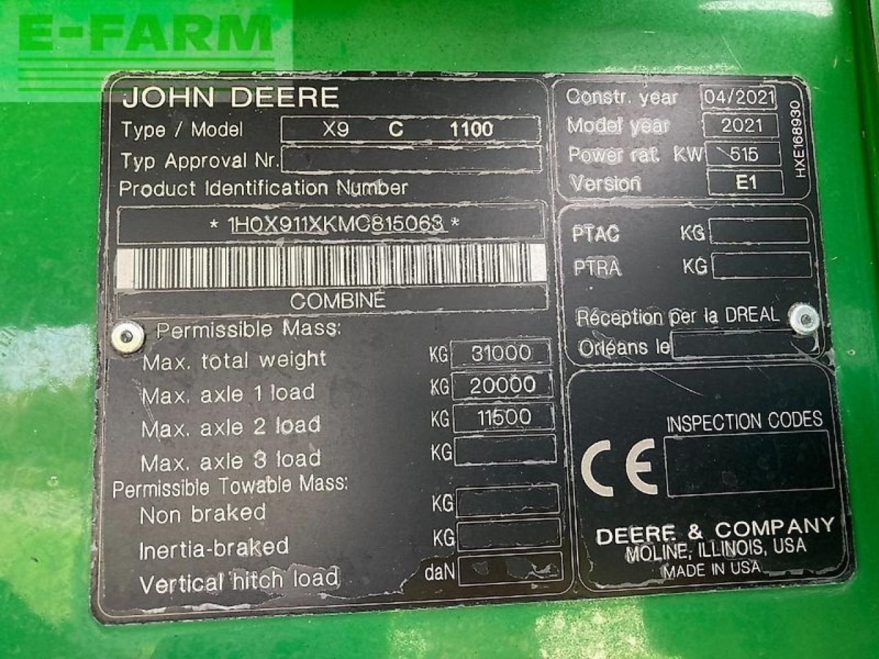 Combine harvester John Deere x9 1100: picture 11