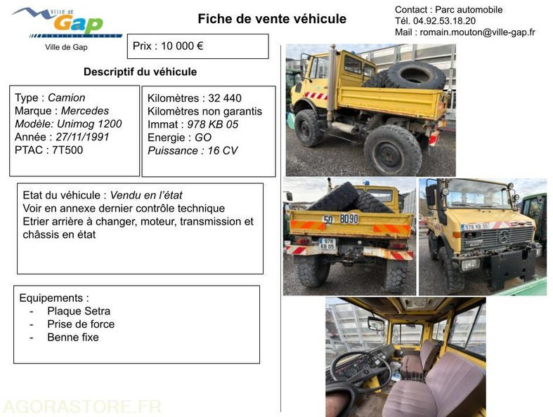 CAMION MERCEDES UNIMOG 1200 - Truck: picture 1 CAMION MERCEDES UNIMOG 1200 - Truck: picture 1