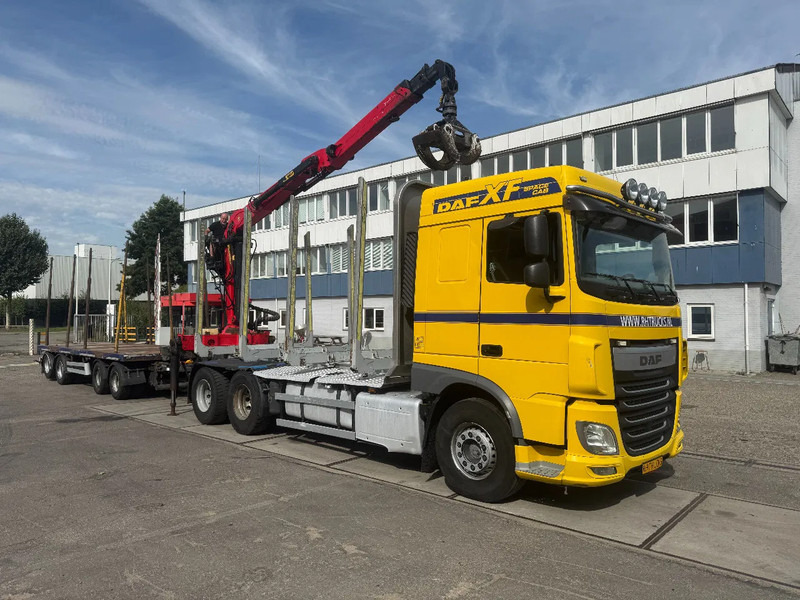 DAF XF 510 6X4 EURO 6 PALFINGER Q150Z + GRIJPER + KELBERG HANGER INTARDER - Dropside/ Flatbed truck, Crane truck: picture 3 DAF XF 510 6X4 EURO 6 PALFINGER Q150Z + GRIJPER + KELBERG HANGER INTARDER - Dropside/ Flatbed truck, Crane truck: picture 3