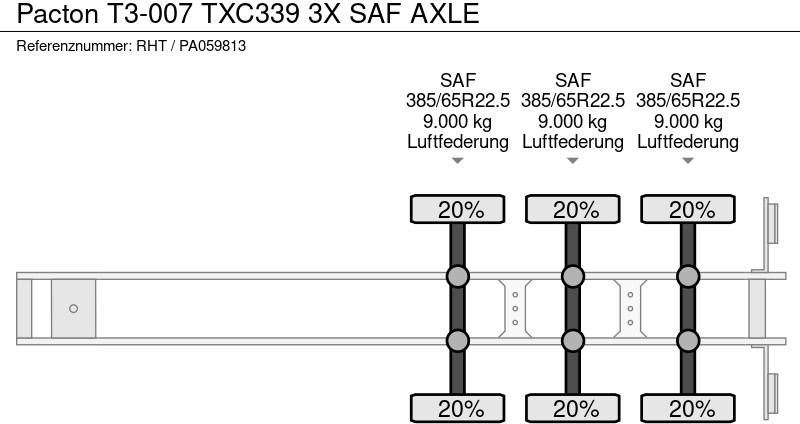 Container transporter/ Swap body semi-trailer Pacton T3-007 TXC339 3X SAF AXLE: picture 14 Container transporter/ Swap body semi-trailer Pacton T3-007 TXC339 3X SAF AXLE: picture 14
