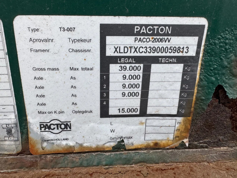 Container transporter/ Swap body semi-trailer Pacton T3-007 TXC339 3X SAF AXLE: picture 12 Container transporter/ Swap body semi-trailer Pacton T3-007 TXC339 3X SAF AXLE: picture 12
