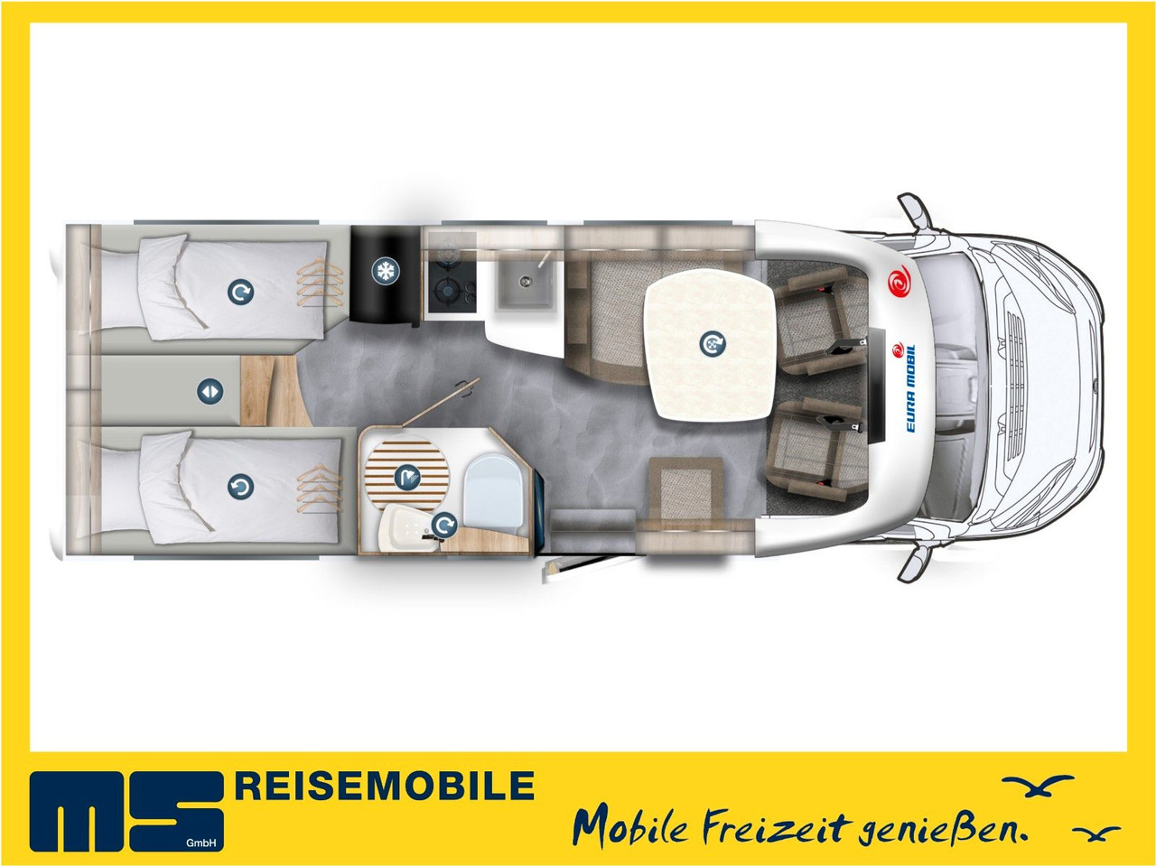 Eura Mobil PROFILA T 695 EB / MODELL 2026 / EINZELBETTEN - Semi-integrated motorhome: picture 2 Eura Mobil PROFILA T 695 EB / MODELL 2026 / EINZELBETTEN - Semi-integrated motorhome: picture 2
