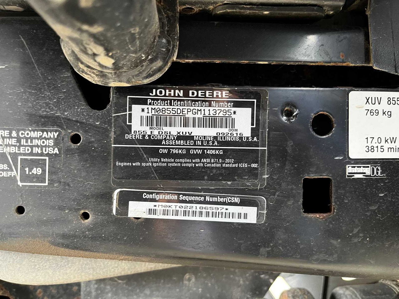 Municipal tractor John Deere Gator 855D: picture 11 Municipal tractor John Deere Gator 855D: picture 11