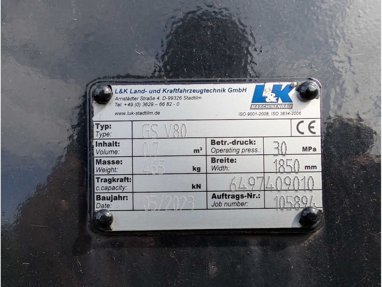 L&K - GS V80 - 2023 - UNI BUCKET WITH U-BLADE - AS - 1850 MM - 0.8 CBM - Wheel loader: picture 2 L&K - GS V80 - 2023 - UNI BUCKET WITH U-BLADE - AS - 1850 MM - 0.8 CBM - Wheel loader: picture 2