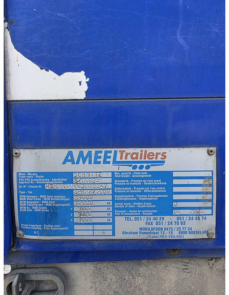 2005 SCHMITZ SPR 27/2000 SEMI-TRAILER - Semi-trailer: picture 5 2005 SCHMITZ SPR 27/2000 SEMI-TRAILER - Semi-trailer: picture 5