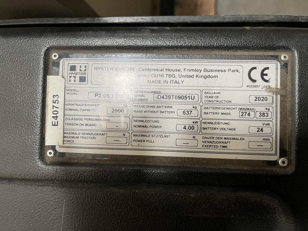 Hyster P2.0S FBW - Pallet truck: picture 4 Hyster P2.0S FBW - Pallet truck: picture 4