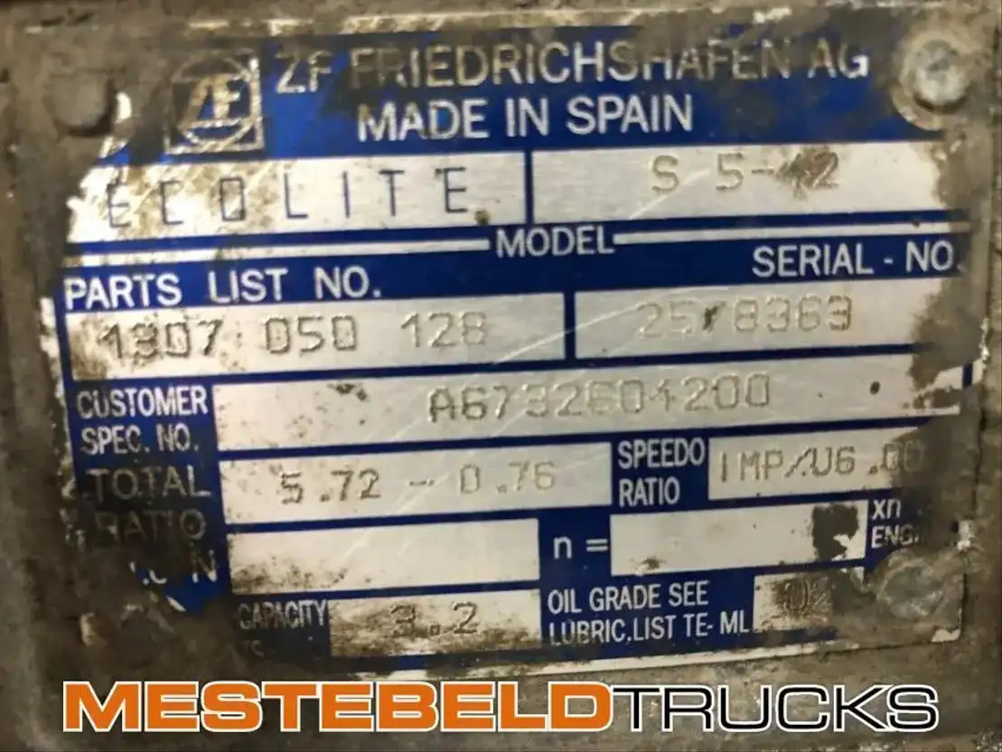 Mercedes-Benz Versnellingsbak S5-42 - Gearbox and parts for Truck: picture 5 Mercedes-Benz Versnellingsbak S5-42 - Gearbox and parts for Truck: picture 5