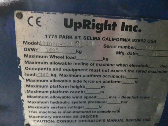 Scissor lift Nacelle ciseaux UpRight SL20: picture 9