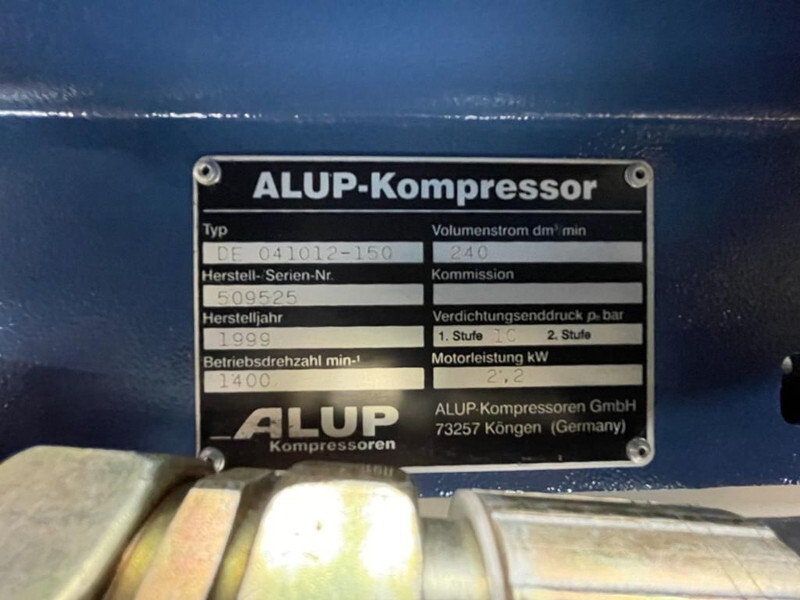 Alup 2.2 kW 240 L / min 10 Bar Elektrische Zuigercompressor op ketel - Air compressor: picture 3 Alup 2.2 kW 240 L / min 10 Bar Elektrische Zuigercompressor op ketel - Air compressor: picture 3