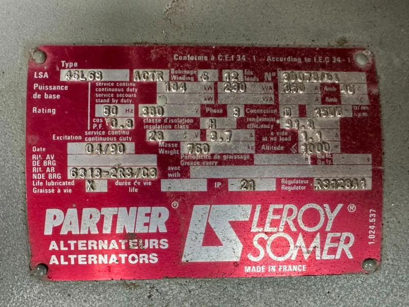 Generator set Cummins NT 855 G4 Leroy Somer 230 kVA Silent generatorset ex Emergency 370 hours !: picture 11