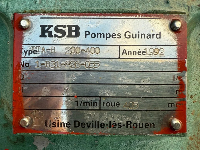 KSB KSB ETA-R 200-400 Waterpomp 515 m3 / h 157 hours - Water pump: picture 5 KSB KSB ETA-R 200-400 Waterpomp 515 m3 / h 157 hours - Water pump: picture 5