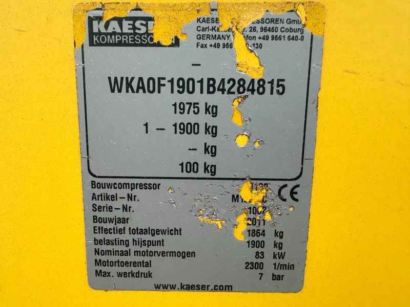 Kaeser M122 Deutz 11.1 m3 / min 10 Bar 83 kW Mobiele Diesel Compressor - Air compressor: picture 3 Kaeser M122 Deutz 11.1 m3 / min 10 Bar 83 kW Mobiele Diesel Compressor - Air compressor: picture 3