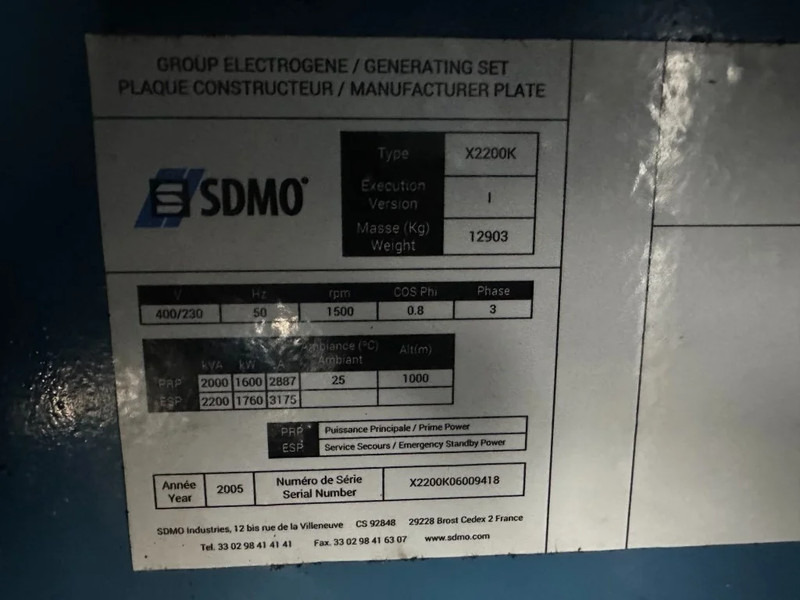 MTU 16V 4000 SDMO 2200 kVA Silent generatorset in container - Generator set: picture 4 MTU 16V 4000 SDMO 2200 kVA Silent generatorset in container - Generator set: picture 4