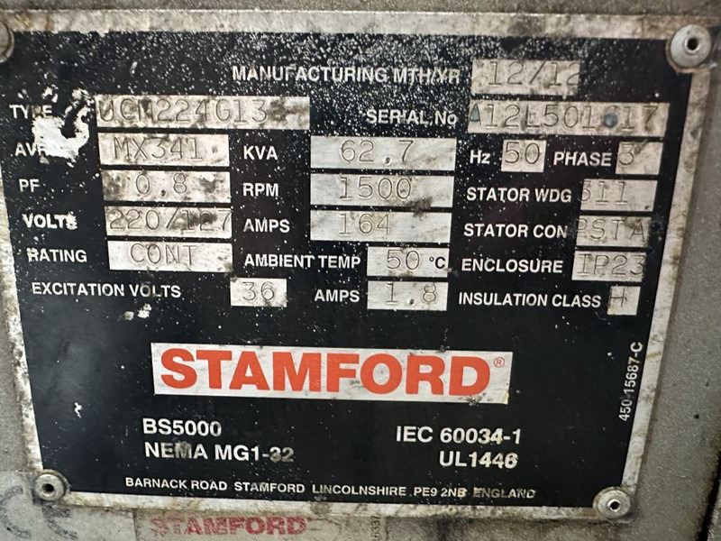 Stamford UCM224G13 Geneartordeel 62 kVA Alternator - Generator set: picture 3 Stamford UCM224G13 Geneartordeel 62 kVA Alternator - Generator set: picture 3