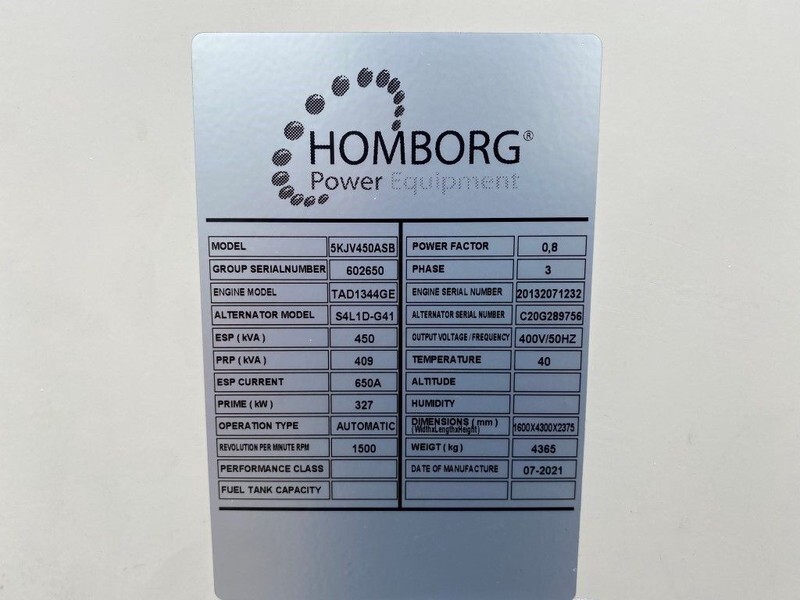 Volvo TAD 1344 GE Stamford 450 kVA Supersilent generatorset New ! - Generator set: picture 3 Volvo TAD 1344 GE Stamford 450 kVA Supersilent generatorset New ! - Generator set: picture 3