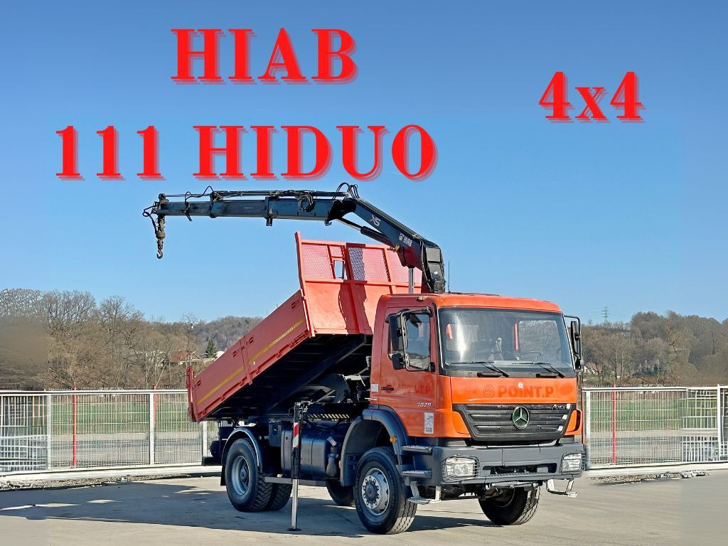 Mercedes-Benz AXOR 1829 * HIAB 1111 HIDUO + FUNK * TOP * 4x4 - Tipper, Crane truck: picture 1 Mercedes-Benz AXOR 1829 * HIAB 1111 HIDUO + FUNK * TOP * 4x4 - Tipper, Crane truck: picture 1