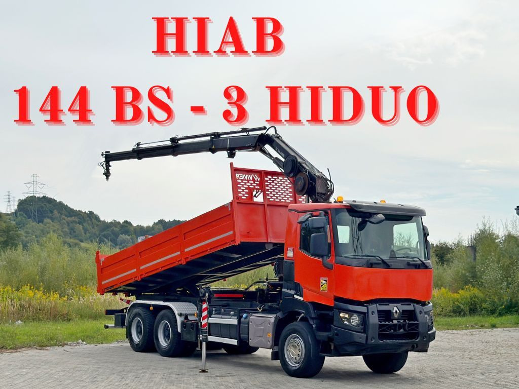 Renault K 380 * HIAB 144 BS - 3 HIDUO + FUNK * 6x4 * TOP - Tipper, Crane truck: picture 1 Renault K 380 * HIAB 144 BS - 3 HIDUO + FUNK * 6x4 * TOP - Tipper, Crane truck: picture 1