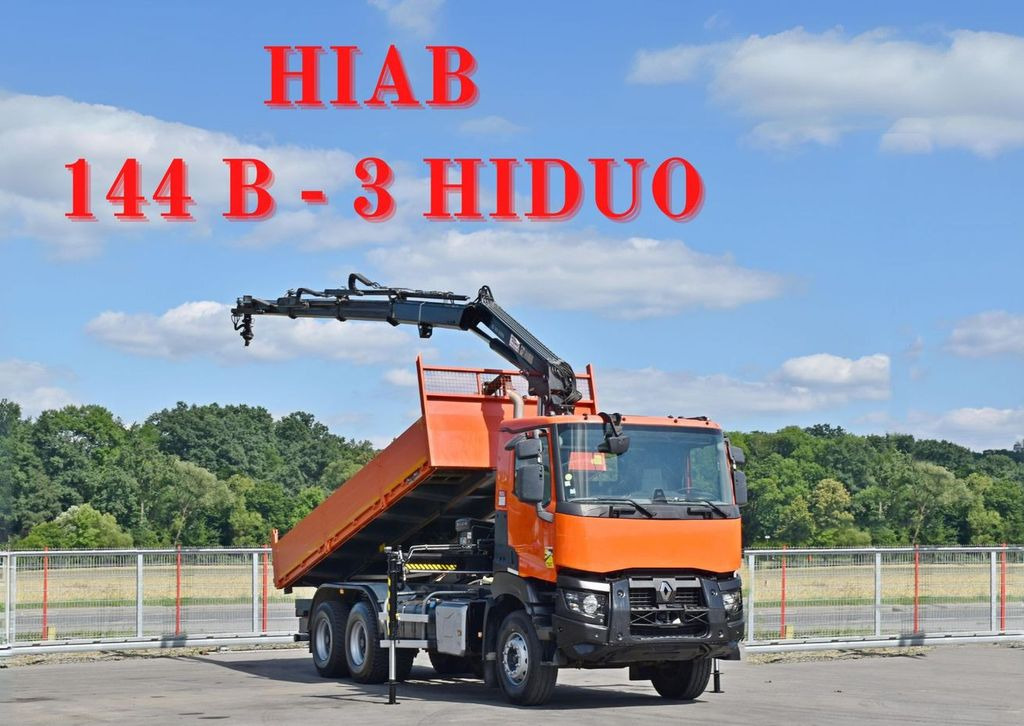 Renault K 430 * HIAB 144 B-3 HIDUO + FUNK / 6x4 - Crane truck, Tipper: picture 1 Renault K 430 * HIAB 144 B-3 HIDUO + FUNK / 6x4 - Crane truck, Tipper: picture 1