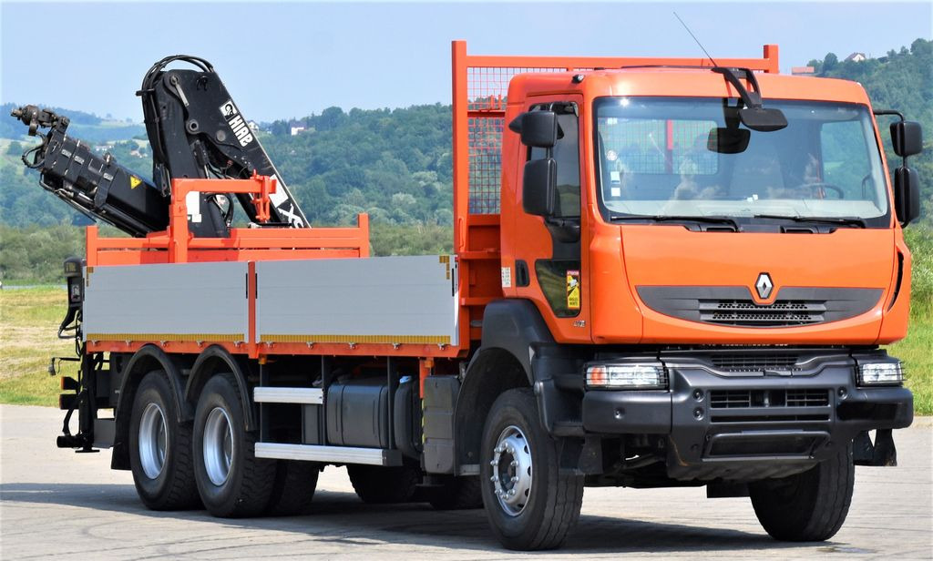Renault KERAX 410 * HIAB 144 B-3 HIDUO / 6x4 * TOP - Crane truck, Dropside/ Flatbed truck: picture 3 Renault KERAX 410 * HIAB 144 B-3 HIDUO / 6x4 * TOP - Crane truck, Dropside/ Flatbed truck: picture 3