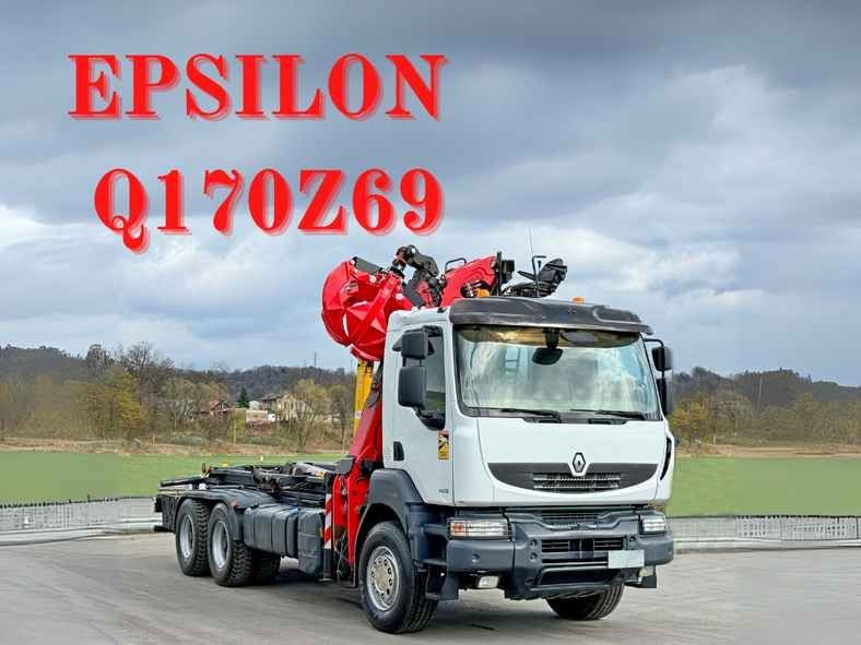 Renault KERAX 460 DXI * ABROLLKIPPER * EPSILON Q170Z69 - Hook lift truck, Crane truck: picture 1 Renault KERAX 460 DXI * ABROLLKIPPER * EPSILON Q170Z69 - Hook lift truck, Crane truck: picture 1