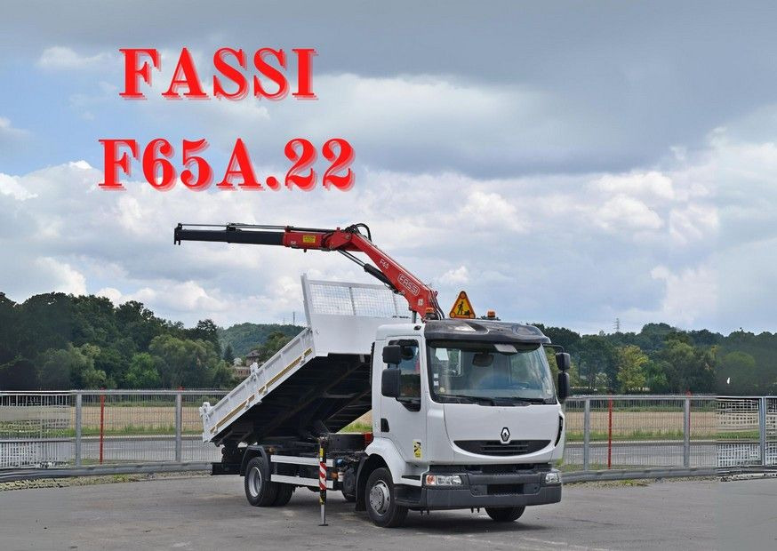 Renault MIDLUM 220 DXI *KIPPER 4,20m *FASSI F65A.22 - Crane truck, Tipper: picture 1 Renault MIDLUM 220 DXI *KIPPER 4,20m *FASSI F65A.22 - Crane truck, Tipper: picture 1