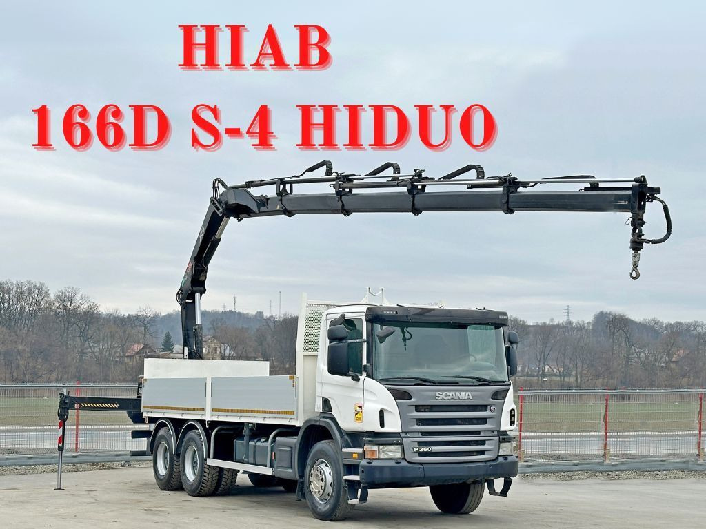 Scania P 360 * HIAB 166D S-4 HIDUO/FUNK * 6x4 - Crane truck, Dropside/ Flatbed truck: picture 1 Scania P 360 * HIAB 166D S-4 HIDUO/FUNK * 6x4 - Crane truck, Dropside/ Flatbed truck: picture 1