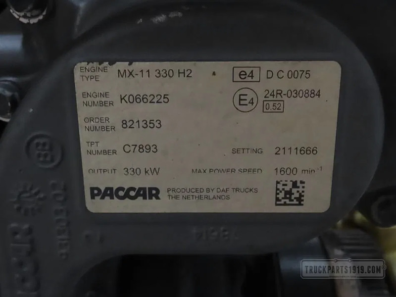 DAF 2164501 Motor MX11 330 H2 Euro6 - Engine for Truck: picture 3 DAF 2164501 Motor MX11 330 H2 Euro6 - Engine for Truck: picture 3
