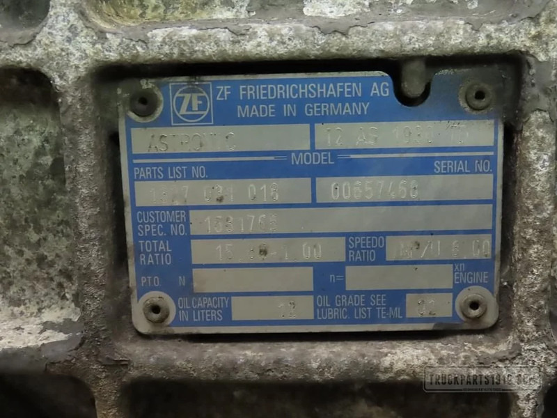 DAF Gearbox & Clutch Parts Versnellingsbak 12AS1930TD DAF - Gearbox for Truck: picture 3 DAF Gearbox & Clutch Parts Versnellingsbak 12AS1930TD DAF - Gearbox for Truck: picture 3