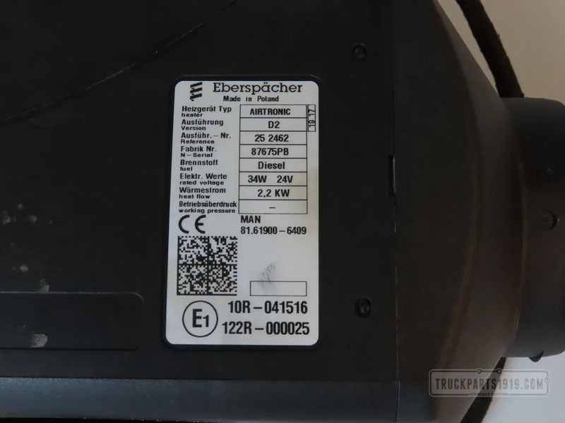 MAN 81619006409 Standkachel D2 2.2KW - Heating/ Ventilation for Truck: picture 2 MAN 81619006409 Standkachel D2 2.2KW - Heating/ Ventilation for Truck: picture 2