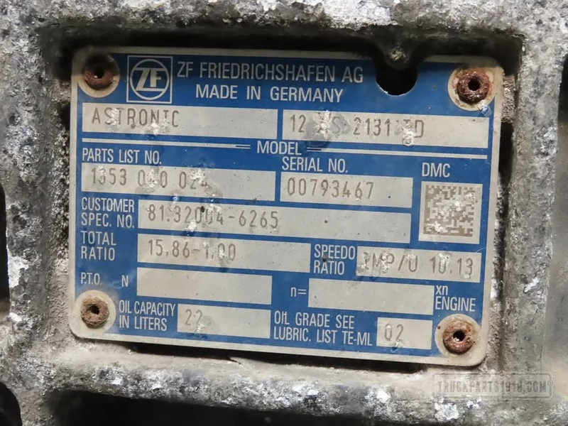 MAN Gearbox & Clutch Parts Versnellingsbak 12AS2131TD - Gearbox for Truck: picture 3 MAN Gearbox & Clutch Parts Versnellingsbak 12AS2131TD - Gearbox for Truck: picture 3