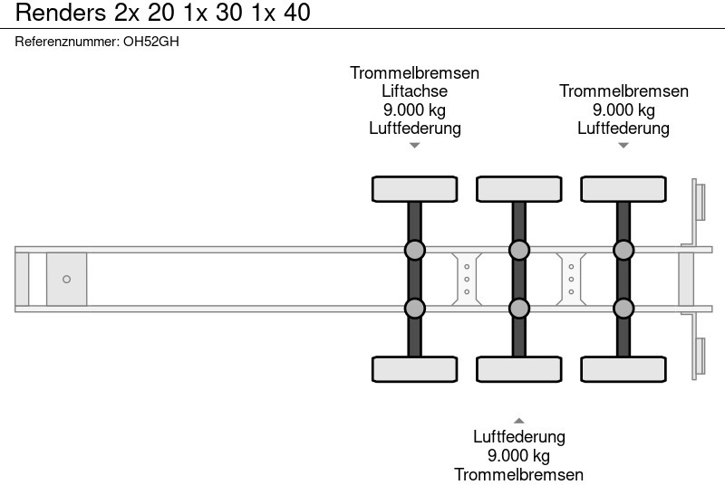 Renders 2x 20 1x 30 1x 40 - Container transporter/ Swap body semi-trailer: picture 4 Renders 2x 20 1x 30 1x 40 - Container transporter/ Swap body semi-trailer: picture 4