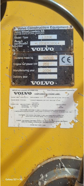 Wheel loader Volvo L220E: picture 14