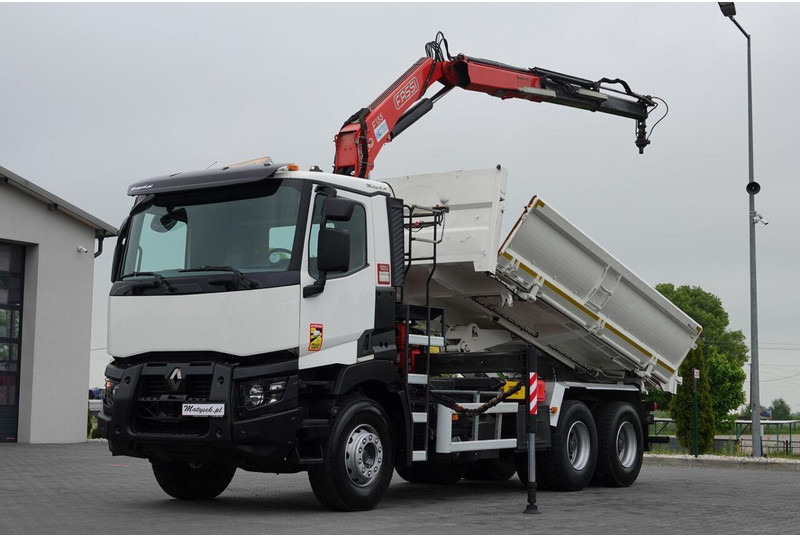 Renault C 380 / 6x4 / WYWROTKA 3 STRONNA  + HDS FASSI F135 / HYDROBURTA - Tipper, Crane truck: picture 1 Renault C 380 / 6x4 / WYWROTKA 3 STRONNA  + HDS FASSI F135 / HYDROBURTA - Tipper, Crane truck: picture 1