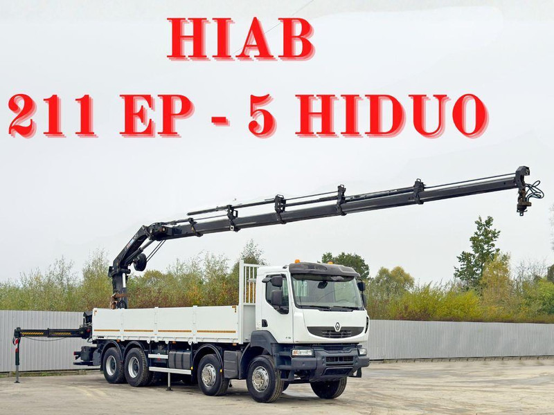 Renault KERAX 430 * HIAB 211 EP-5 HIDUO /FUNK *8x4 - Dropside/ Flatbed truck, Crane truck: picture 1 Renault KERAX 430 * HIAB 211 EP-5 HIDUO /FUNK *8x4 - Dropside/ Flatbed truck, Crane truck: picture 1