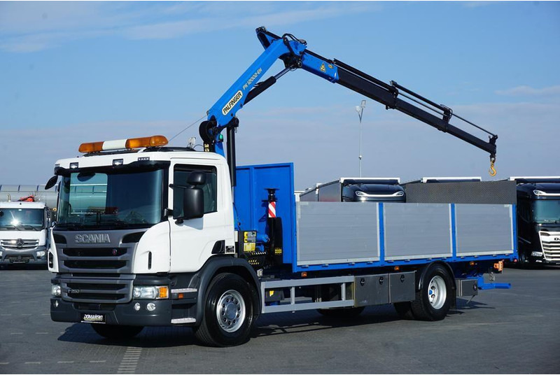 Scania P 250 / ACC / SKRZYNIOWY + HDS + WINDA / PALFINGER PK 12 002 - E - Dropside/ Flatbed truck, Crane truck: picture 1 Scania P 250 / ACC / SKRZYNIOWY + HDS + WINDA / PALFINGER PK 12 002 - E - Dropside/ Flatbed truck, Crane truck: picture 1