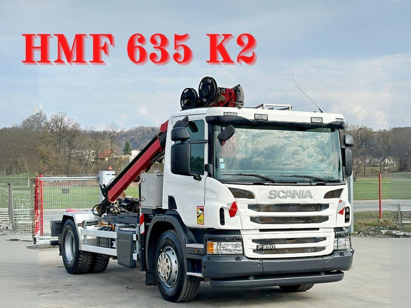 Scania P 250 * HMF 635 K2 + FUNK * TOPZUSTAND - Tipper, Crane truck: picture 1 Scania P 250 * HMF 635 K2 + FUNK * TOPZUSTAND - Tipper, Crane truck: picture 1