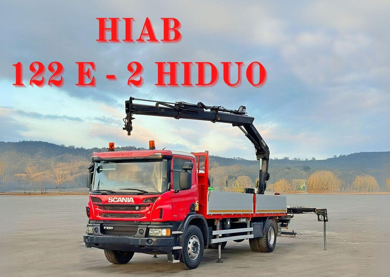 Scania P 280 * HIAB 122 E - 2 HIDUO + FUNK* TOPZUSTAND - Dropside/ Flatbed truck, Crane truck: picture 1 Scania P 280 * HIAB 122 E - 2 HIDUO + FUNK* TOPZUSTAND - Dropside/ Flatbed truck, Crane truck: picture 1
