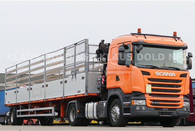 Scania R 410 - Flatbed+crane - Dropside/ Flatbed truck, Crane truck: picture 2 Scania R 410 - Flatbed+crane - Dropside/ Flatbed truck, Crane truck: picture 2