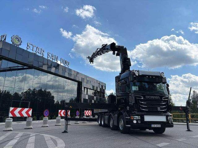 Dropside/ Flatbed truck, Crane truck Scania R560 8x2 PALFINGER PK 92002 SH Fly Jib Winch 5t: picture 9