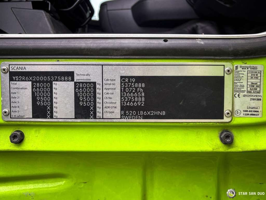 Crane truck, Tractor unit Scania  R520 6x2 Fassi F485 Crane Kran Winch Euro 6 Scania  R520 6x2 Fassi F485 Crane Kran Winch Euro 6: picture 25